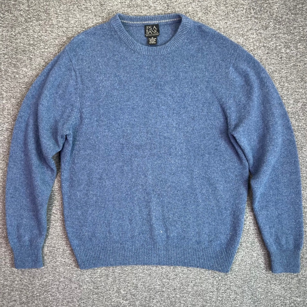 Jos A Bank Sweater Mens M Lambswool Executive Collection Ragg Crewneck Speckled